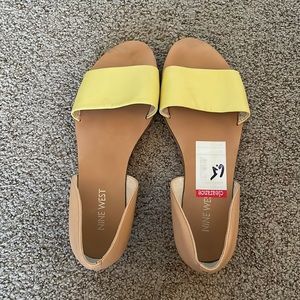 NWT Nine West yellow sandals
